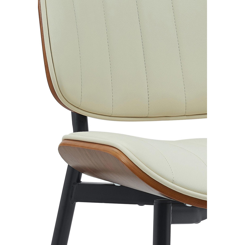 Silla de visitante Tiffin en cuero artificial nogal/crema