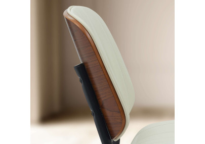 Chaise visiteur Tiffin en cuir artificiel noyer/crème