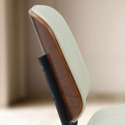 Silla de visitante Tiffin en cuero artificial nogal/crema