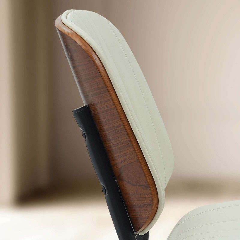 Silla de visitante Tiffin en cuero artificial nogal/crema