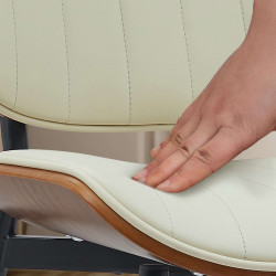 Silla de visitante Tiffin en cuero artificial nogal/crema