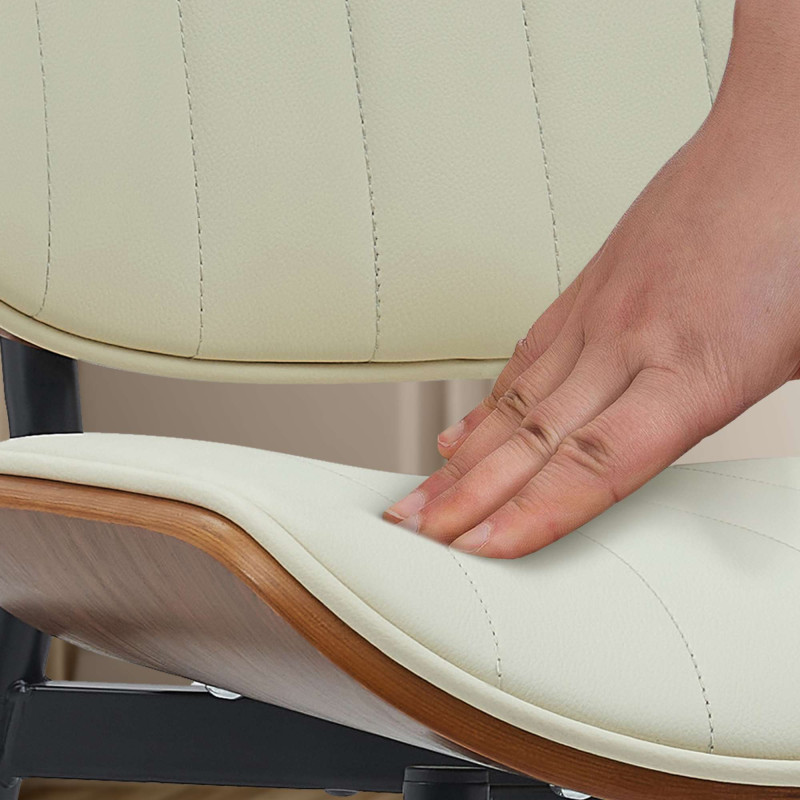 Silla de visitante Tiffin en cuero artificial nogal/crema