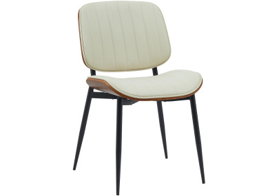 Chaise visiteur Tiffin en cuir artificiel noyer/crème