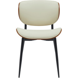 Sedia da visita Enid in ecopelle noce/crema