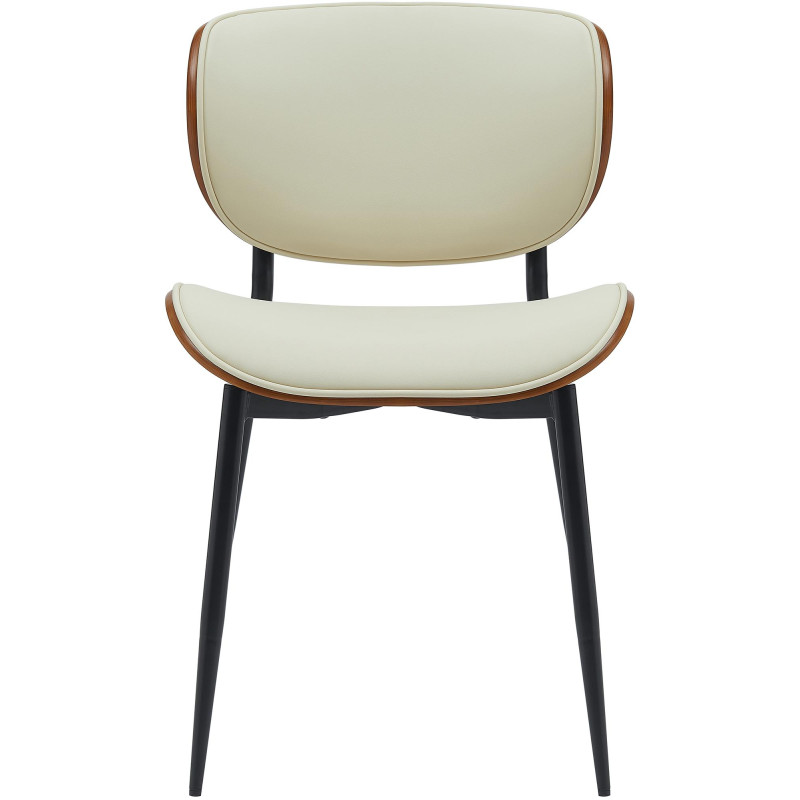 Sedia da visita Enid in ecopelle noce/crema