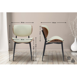 Sedia da visita Enid in ecopelle noce/crema