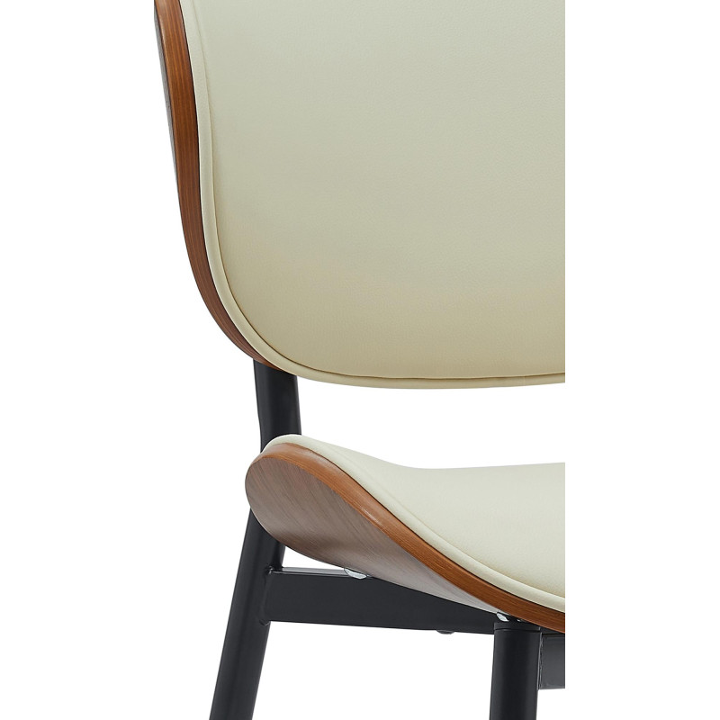 Sedia da visita Enid in ecopelle noce/crema