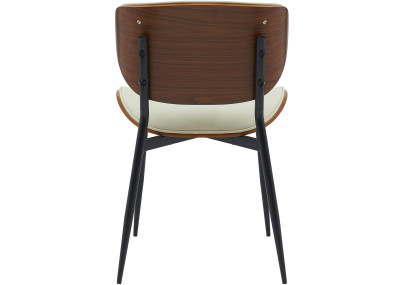 Cadeira de visitante Enid em couro artificial nogueira/creme