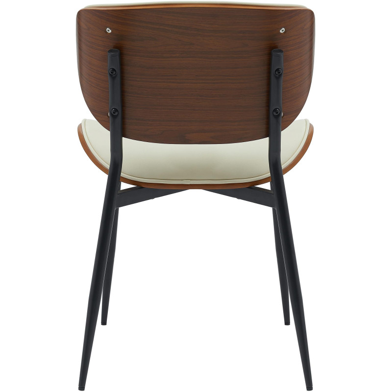 Sedia da visita Enid in ecopelle noce/crema