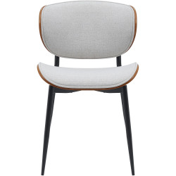 Cadeira de visitante Enid tecido nogueira/creme