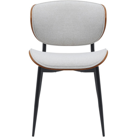 Chaise visiteur Enid tissu noyer/crème