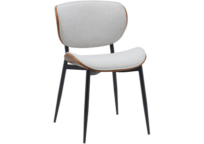 Chaise visiteur Enid tissu noyer/crème