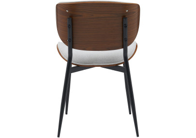 Cadeira de visitante Enid tecido nogueira/creme
