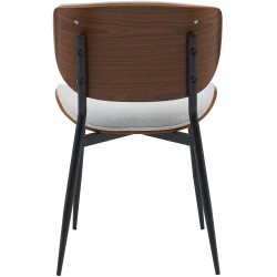 Sedia da visita Enid tessuto noce/crema