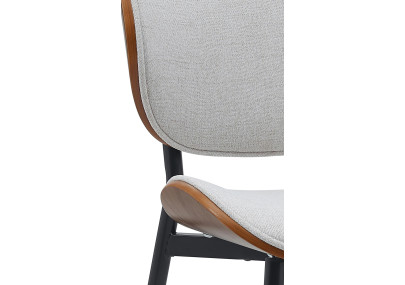 Chaise visiteur Enid tissu noyer/crème