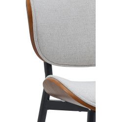 Sedia da visita Enid tessuto noce/crema