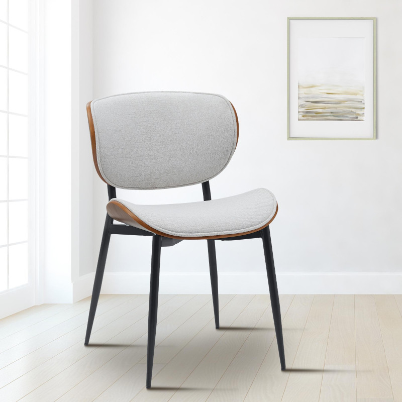 Sedia da visita Enid tessuto noce/crema