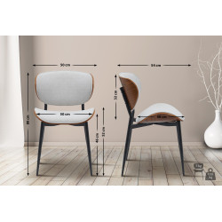 Sedia da visita Enid tessuto noce/crema