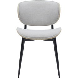 Chaise visiteur Enid en tissu nature/crème