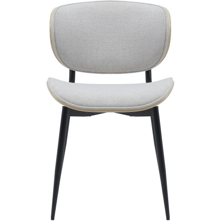 Chaise visiteur Enid en tissu nature/crème