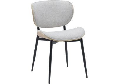 Chaise visiteur Enid en tissu nature/crème