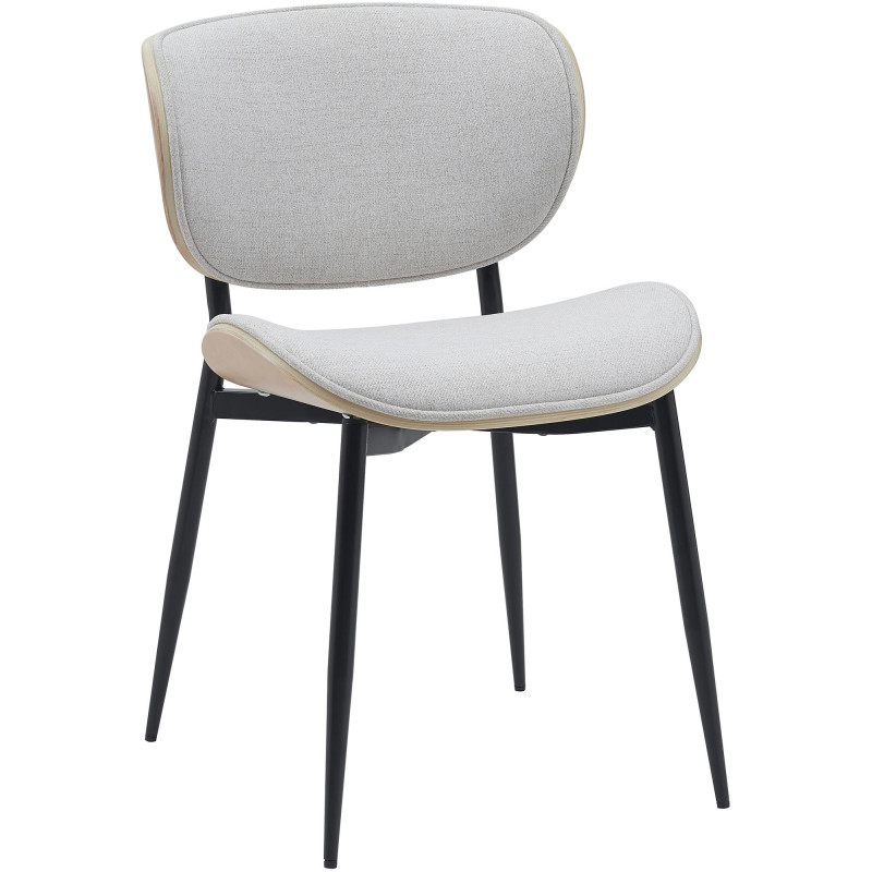 Sedia da visita Enid in tessuto naturale/crema