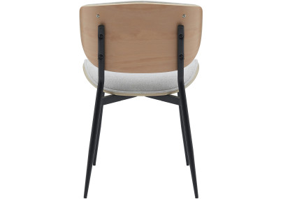 Chaise visiteur Enid en tissu nature/crème