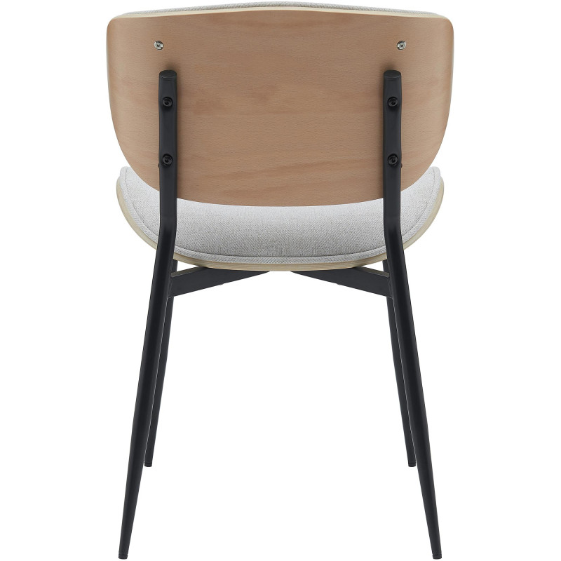 Chaise visiteur Enid en tissu nature/crème