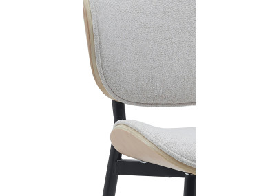 Chaise visiteur Enid en tissu nature/crème