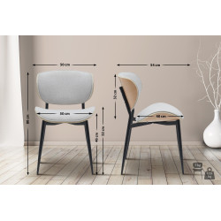 Sedia da visita Enid in tessuto naturale/crema