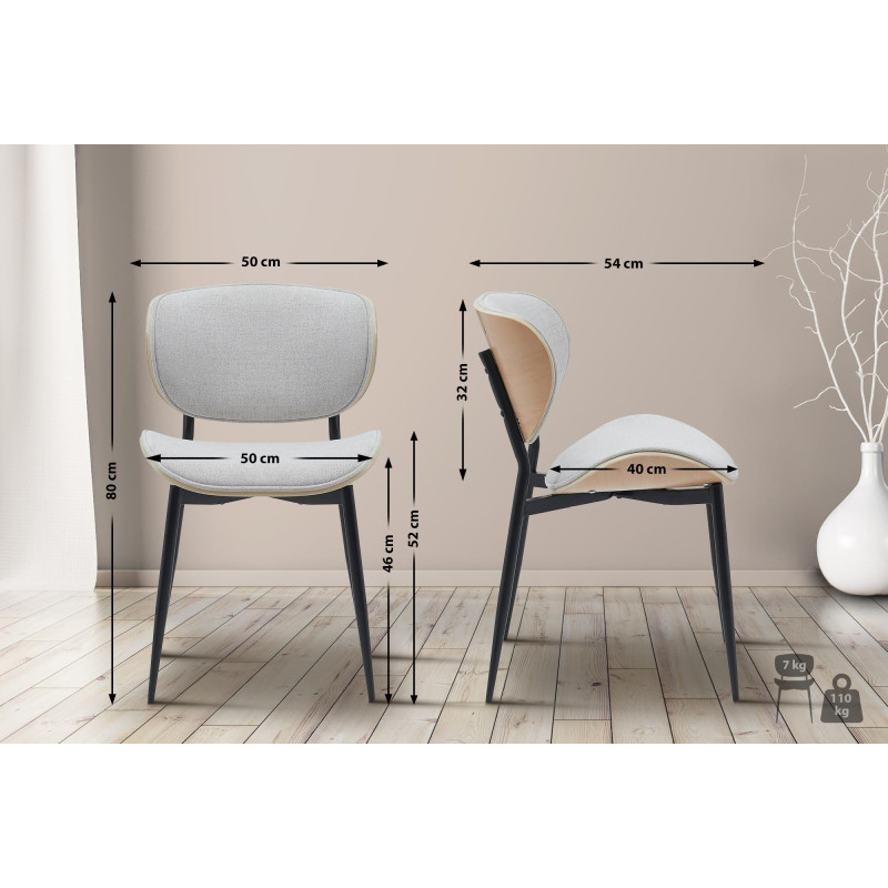 Sedia da visita Enid in tessuto naturale/crema