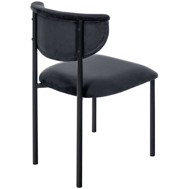 Chaise visiteur Gambell en velours noir
