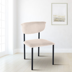 Silla de visita Gambell terciopelo crema