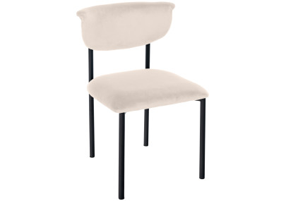 Chaise visiteur Gambell velours crème