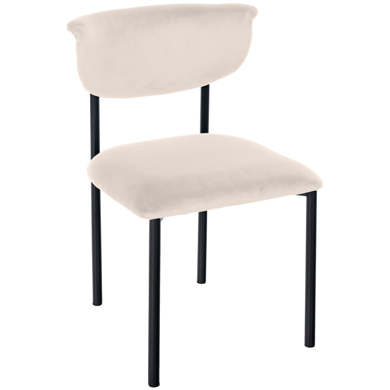 Chaise visiteur Gambell velours crème