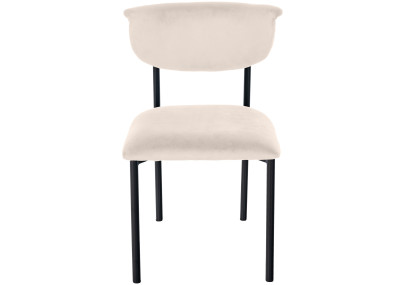 Chaise visiteur Gambell velours crème