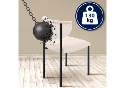 Chaise visiteur Gambell velours crème