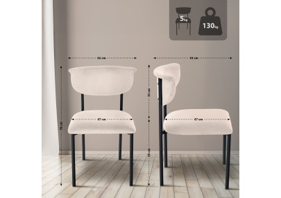 Chaise visiteur Gambell velours crème