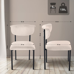 Silla de visita Gambell terciopelo crema