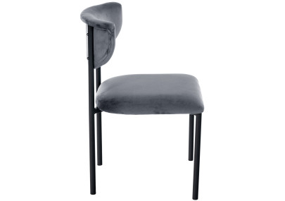 Silla de visita Gambell en terciopelo gris oscuro