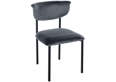 Chaise visiteur Gambell en velours gris foncé