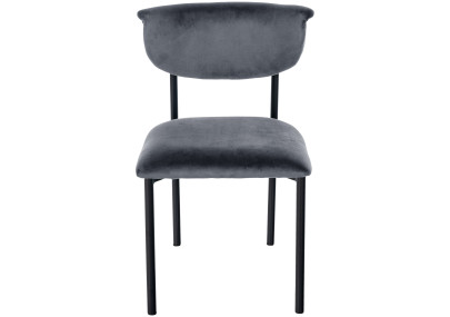 Chaise visiteur Gambell en velours gris foncé