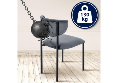 Silla de visita Gambell en terciopelo gris oscuro