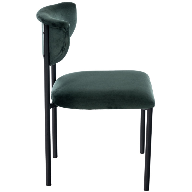 Chaise visiteur Gambell en velours vert foncé