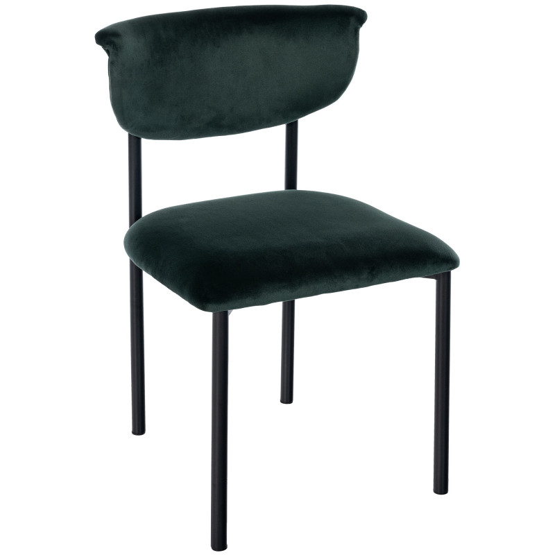 Chaise visiteur Gambell en velours vert foncé