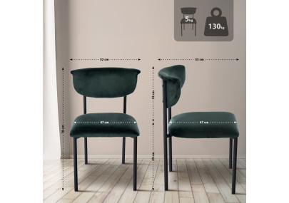 Chaise visiteur Gambell en velours vert foncé