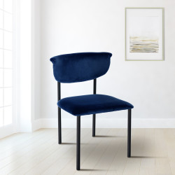 Silla de visitante Gambell en terciopelo azul oscuro