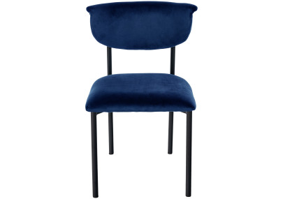 Chaise visiteur Gambell en velours bleu foncé
