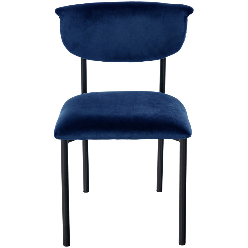 Sedia da visita Gambell in velluto blu scuro
