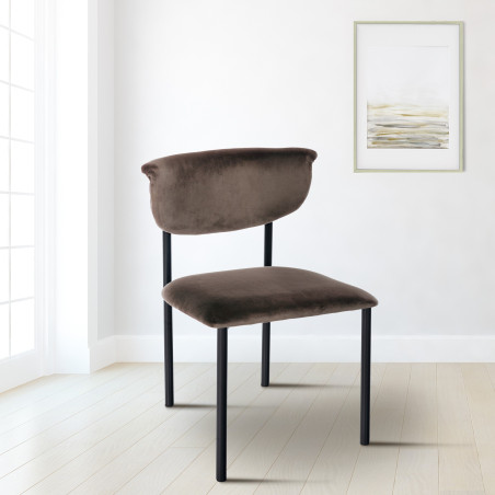 Silla de visitante Gambell de terciopelo marrón